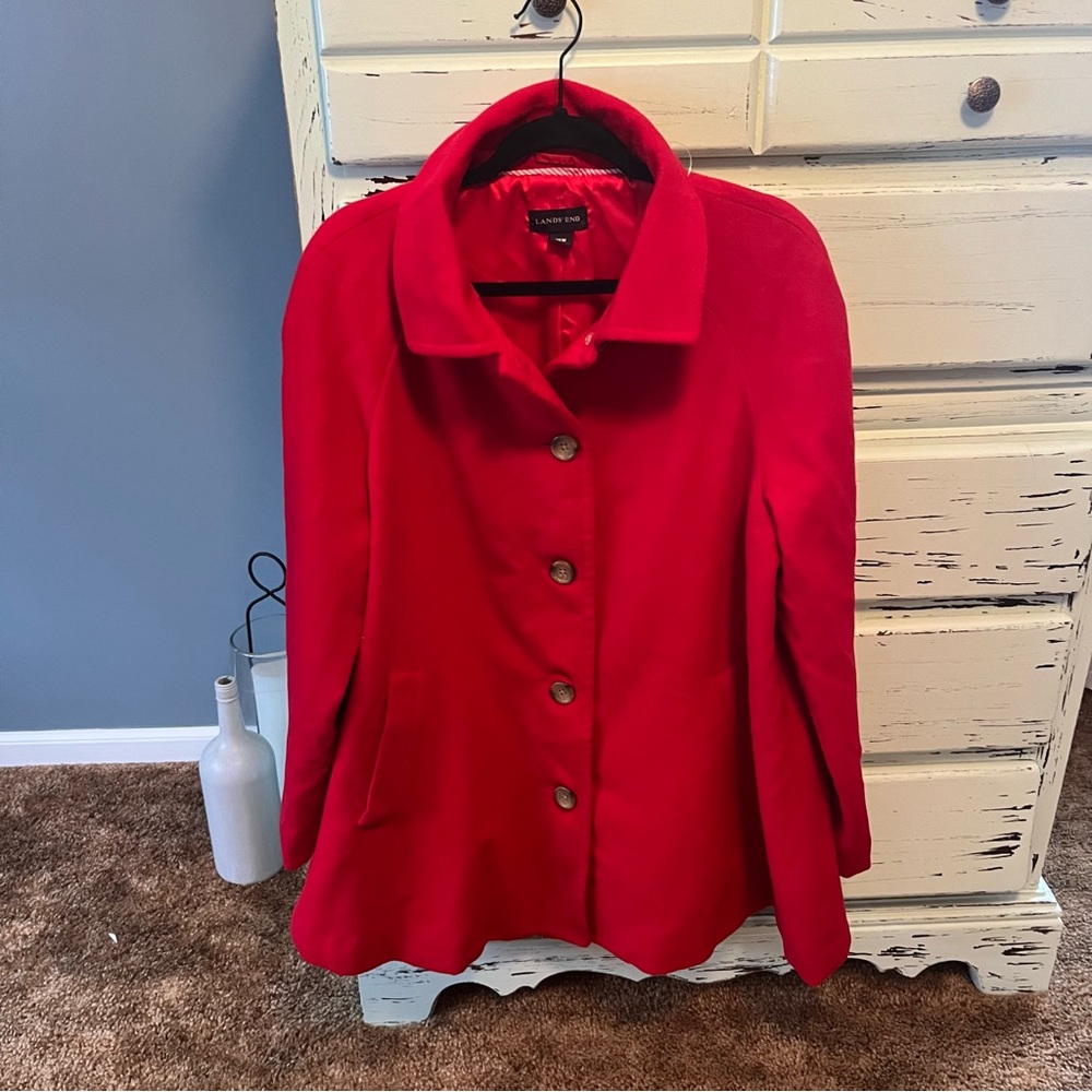 Lands' End Red Women's Cape Jacket. Size 16W.